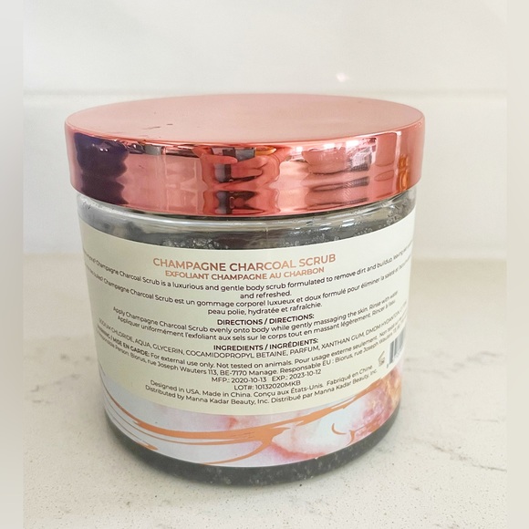 MANNA KADAR Champagne Charcoal Body Sugar Scrub New - SEALED - Picture 4 of 7